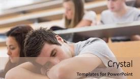  Presentation with lecture hall - Colorful PPT theme enhanced with student sitting at the lecture backdrop and a  colored foreground