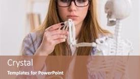  Presentation with sad lonely student sitting - Slides featuring student-sitting-in-classroom background and a coral colored foreground