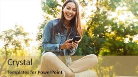  Presentation with amazing - Cool new PPT theme with student sitting in the park backdrop and a yellow colored foreground