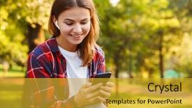  Presentation with amazing - Presentation theme enhanced with student sitting in the park background and a gold colored foreground