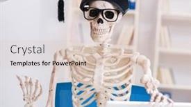  Presentation with skeleton - Slide deck consisting of student-skeleton-preparing-for-exams background and a lemonade colored foreground