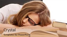  Presentation with sleeping - Beautiful PPT theme featuring student sleep - exhausted teenage woman sleeping backdrop and a coral colored foreground