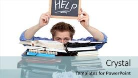  Presentation with helping man mountain - Cool new slide deck with student sleep - overwhelmed man asking for help backdrop and a light blue colored foreground