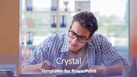  Presentation with exam - Presentation design enhanced with student-studying-at-home-preparing background and a ocean colored foreground