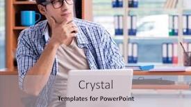  Presentation with exam - Slide set consisting of student-studying-at-home-preparing background and a light gray colored foreground