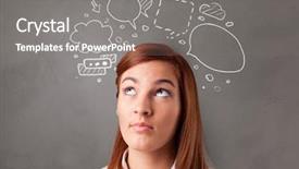  Presentation with bubble - Amazing PPT layouts having student thinking with speech bubble backdrop and a  colored foreground