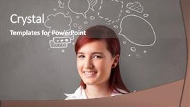  Presentation with bubble - Audience pleasing PPT layouts consisting of student thinking with speech bubble backdrop and a gray colored foreground