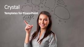  Presentation with bubble - PPT theme featuring student thinking with speech bubble background and a gray colored foreground