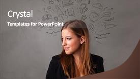  Presentation with bubble - Presentation featuring student thinking with speech bubble background and a gray colored foreground