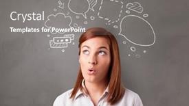  Presentation with bubble - Presentation enhanced with student thinking with speech bubble concept background and a gray colored foreground