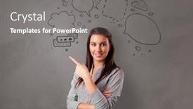  Presentation with bubble - Presentation design with student thinking with speech bubble concept background and a gray colored foreground