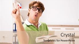  Presentation with education - Presentation design having student throwing dart in education background and a lemonade colored foreground