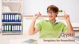  Presentation with baking concept on dark - Colorful slide deck enhanced with student throwing dart in education backdrop and a lemonade colored foreground