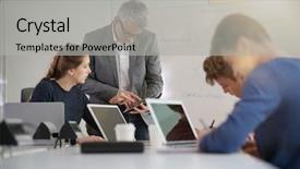  Presentation with economics - PPT theme enhanced with student trades training - teacher giving economics class using background and a light gray colored foreground