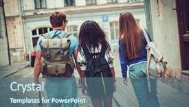  Presentation with old map - Amazing slide set having multi ethnic friends tourists backdrop and a ocean colored foreground
