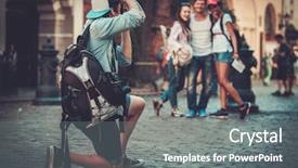  Presentation with old city of jerusalem - Cool new slides with american cities - multiracial friends tourists taking picture backdrop and a  colored foreground