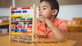 Presentation with elementary school - Amazing presentation design having student using a maths abacus backdrop and a gold colored foreground