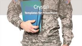  Presentation with student veteran - Slides having student veteran - cadet of military school background and a gray colored foreground
