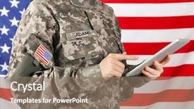  Presentation with female veteran - Beautiful PPT layouts featuring student veteran - close up view of female backdrop and a coral colored foreground