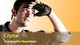  Presentation with student veteran - Audience pleasing slide deck consisting of student veteran - portrait of a young handsome backdrop and a tawny brown colored foreground