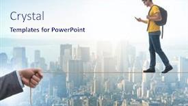  Presentation with rope - Presentation enhanced with student-walking-on-tight-rope and a sky blue colored foreground