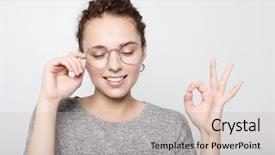  Presentation with student - Beautiful theme featuring student wears grey sweater round backdrop and a  colored foreground