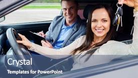  Presentation with car key - Colorful PPT theme enhanced with student with a car key backdrop and a ocean colored foreground