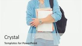  Presentation with bag - Theme having student with a school bag background and a  colored foreground