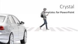  Presentation with waiting - Slide set having student-with-a-smartphone-crossing background and a white colored foreground