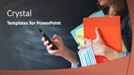  Presentation with pandemics - Beautiful PPT layouts featuring student-with-books-medical-mask backdrop and a dark gray colored foreground