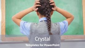  Presentation with elementary school - Beautiful slide deck featuring student with hands on head backdrop and a  colored foreground