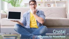  Presentation with test exam student - Slide set consisting of student with neck injury preparing background and a  colored foreground