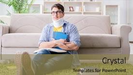  Presentation with test exam student - Cool new presentation with student with neck injury preparing backdrop and a  colored foreground