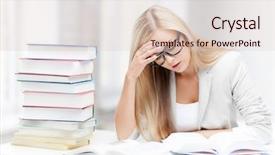  Presentation with pile - Slide set enhanced with student with pile of books background and a lemonade colored foreground