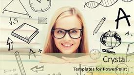  Presentation with doodles - PPT layouts having student with stack of book background and a soft green colored foreground