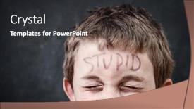  Presentation with student writing teacher - Slides having student-with-stupid-written background and a dark gray colored foreground