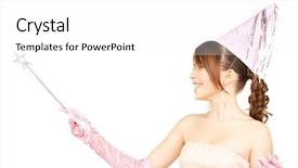  Presentation with wizard - Presentation theme having student wizard - happy girl in party cap background and a white colored foreground