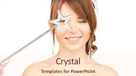  Presentation with wizard - Audience pleasing presentation design consisting of student wizard - happy girl in party cap backdrop and a lemonade colored foreground