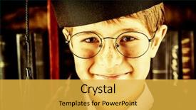  Presentation with many old books - Amazing presentation design having student wizard - smart boy stands backdrop and a  colored foreground