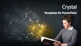  Presentation with book of magic mystical - Cool new slides with student wizard - young lady reading a magical backdrop and a wine colored foreground