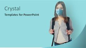  Presentation with normal - Colorful presentation theme enhanced with student-woman-wearing-face-mask backdrop and a arctic colored foreground