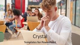  Presentation with self esteem for a college student - Slide set consisting of student working in communal area background and a  colored foreground