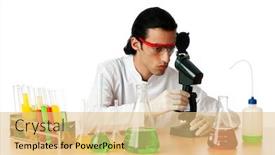  Presentation with chemical - Colorful slides enhanced with student-working-in-the-chemical backdrop and a yellow colored foreground