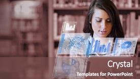  Presentation with futuristic - Presentation theme featuring student working on her futuristic background and a tawny brown colored foreground