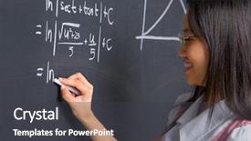  Presentation with mathematics - Theme consisting of student working on mathematics problem background and a dark gray colored foreground