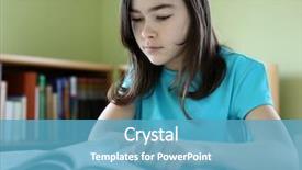  Presentation with child girl reading a book - Cool new PPT theme with studentread newspaper - girl reading magazine backdrop and a teal colored foreground