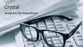  Presentation with computer keyboard and mouse - Presentation theme enhanced with studentread newspaper - glasses on computer keyboard background and a light blue colored foreground