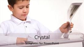  Presentation with english magazine - Cool new presentation with studentread newspaper - pretty little boy reading backdrop and a soft green colored foreground