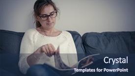  Presentation with reading - Colorful slide set enhanced with studentread newspaper - woman reading magazine backdrop and a navy blue colored foreground