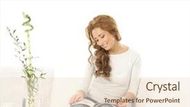  Presentation with reading festival - PPT layouts consisting of studentread newspaper - young beautiful woman reading magazine background and a lemonade colored foreground